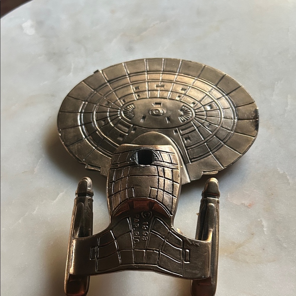 Pewter  Starship enterprise 1993 Decorative Accent - Metallic Bronze Home Accent